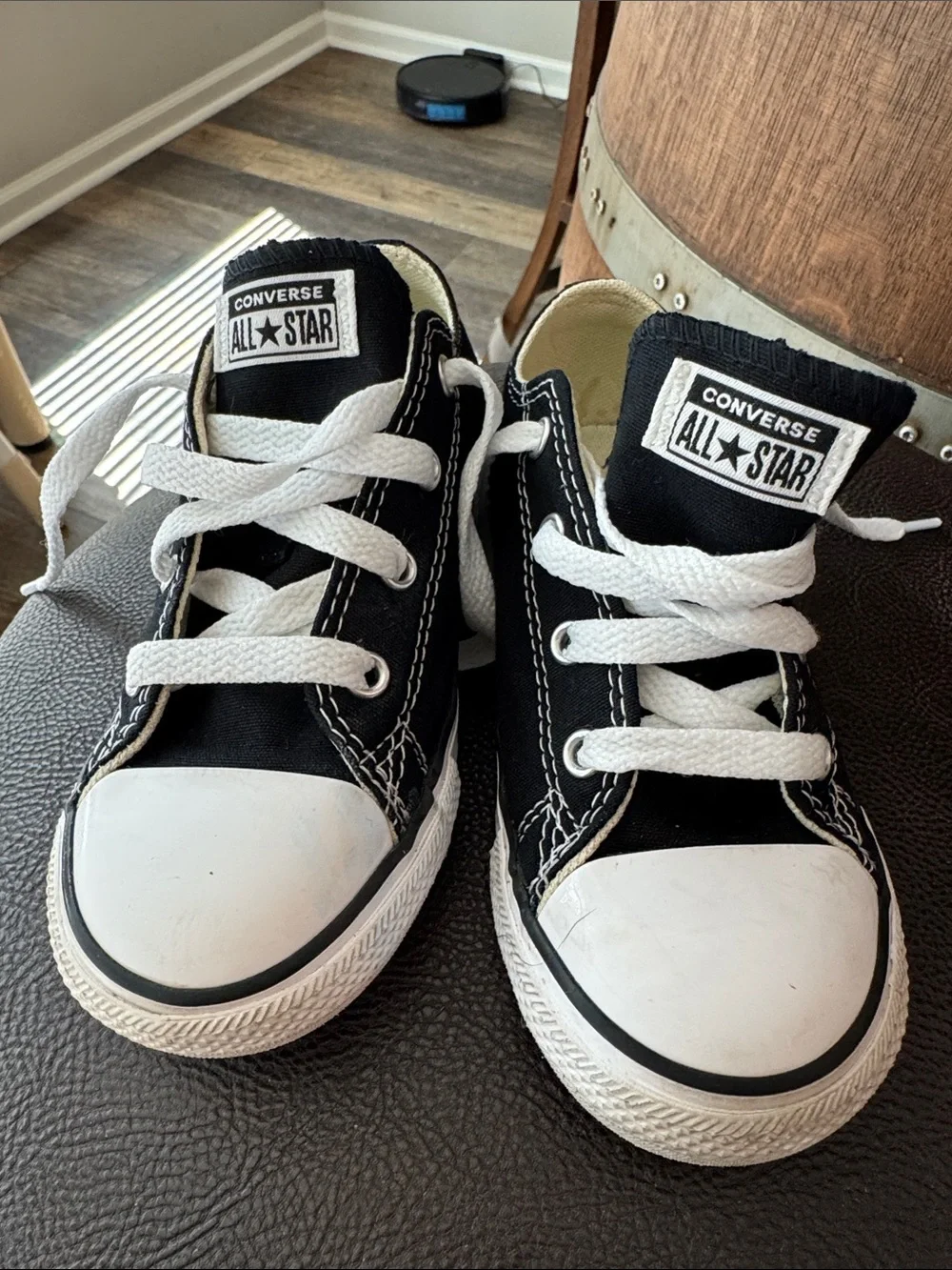 Converse Kids Black & White Low Top Sneakers